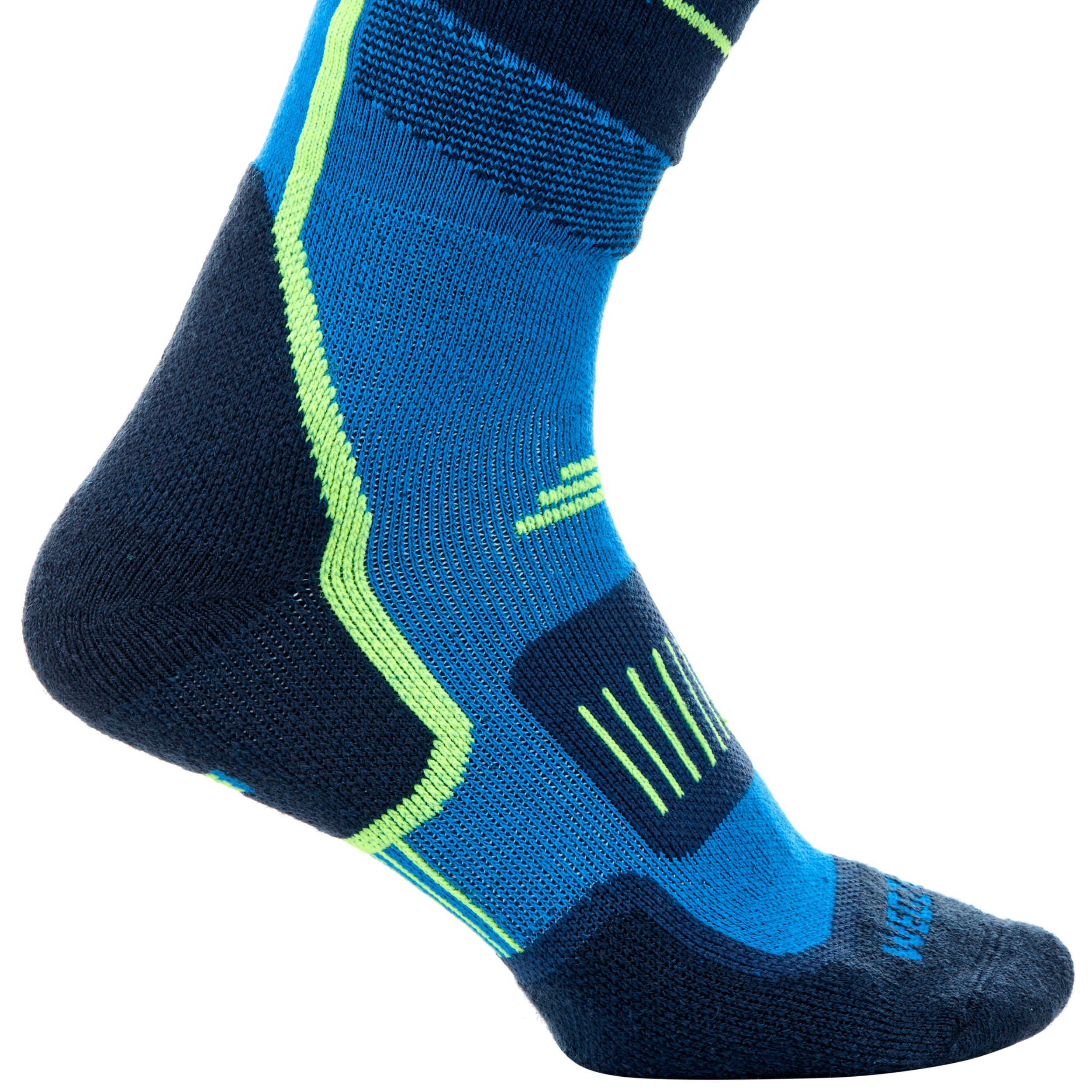 ADULT SKI SOCKS 300 BLUE YELLOW 3/4