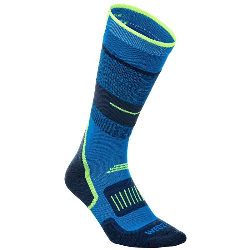 ADULTS SKI SOCKS Skiing - 300 ADULT BLUE YELLOW WEDZE - Ski Wear