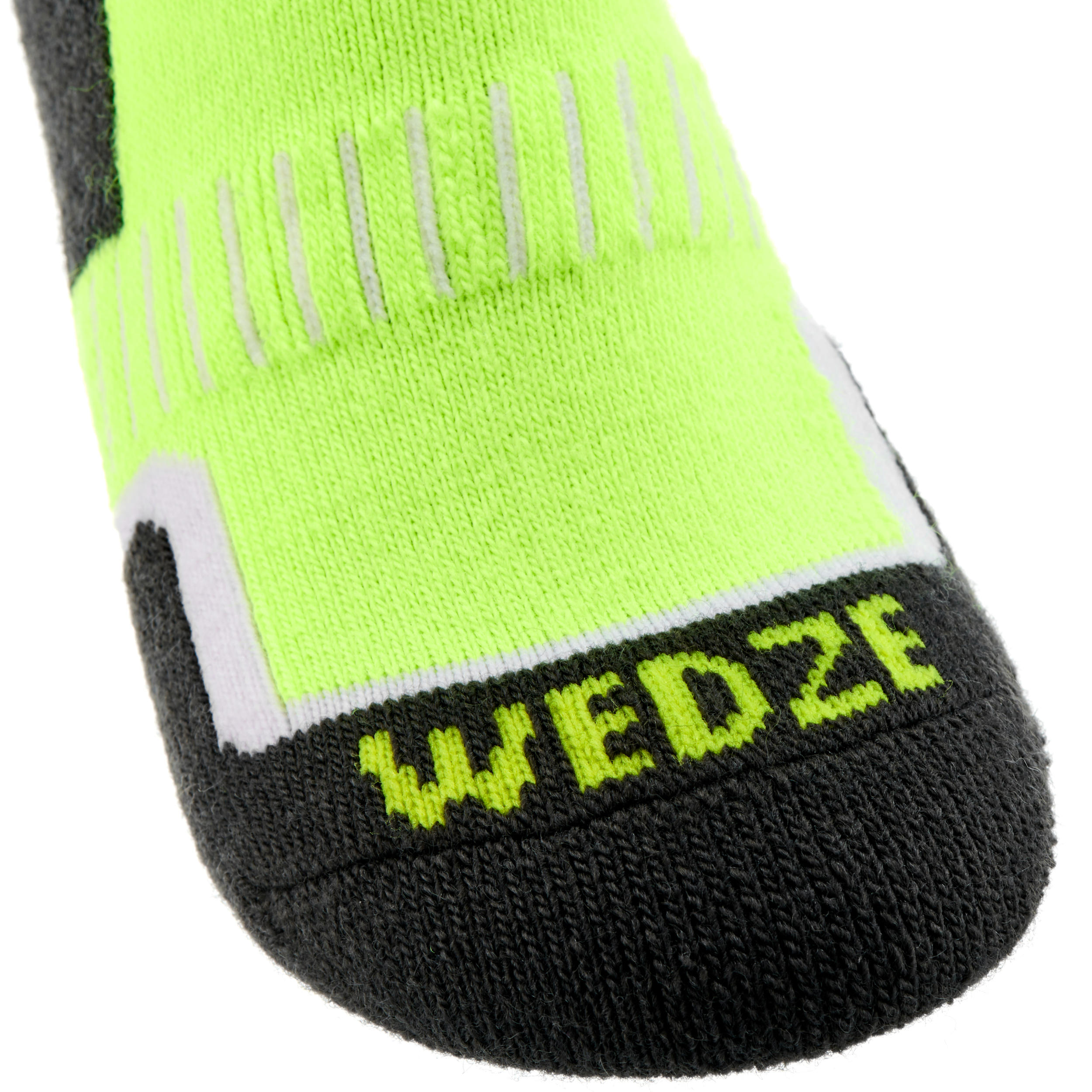 KIDS’ SKI SOCKS 100 NEON YELLOW 4/4
