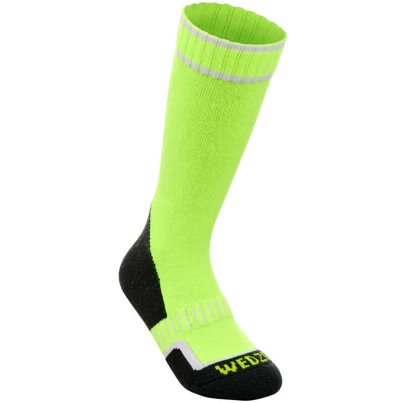 JUNIOR SKI AND SNOWBOARD SOCKS Skiing - Kids' 100 - Neon Yellow WEDZE - Ski Wear
