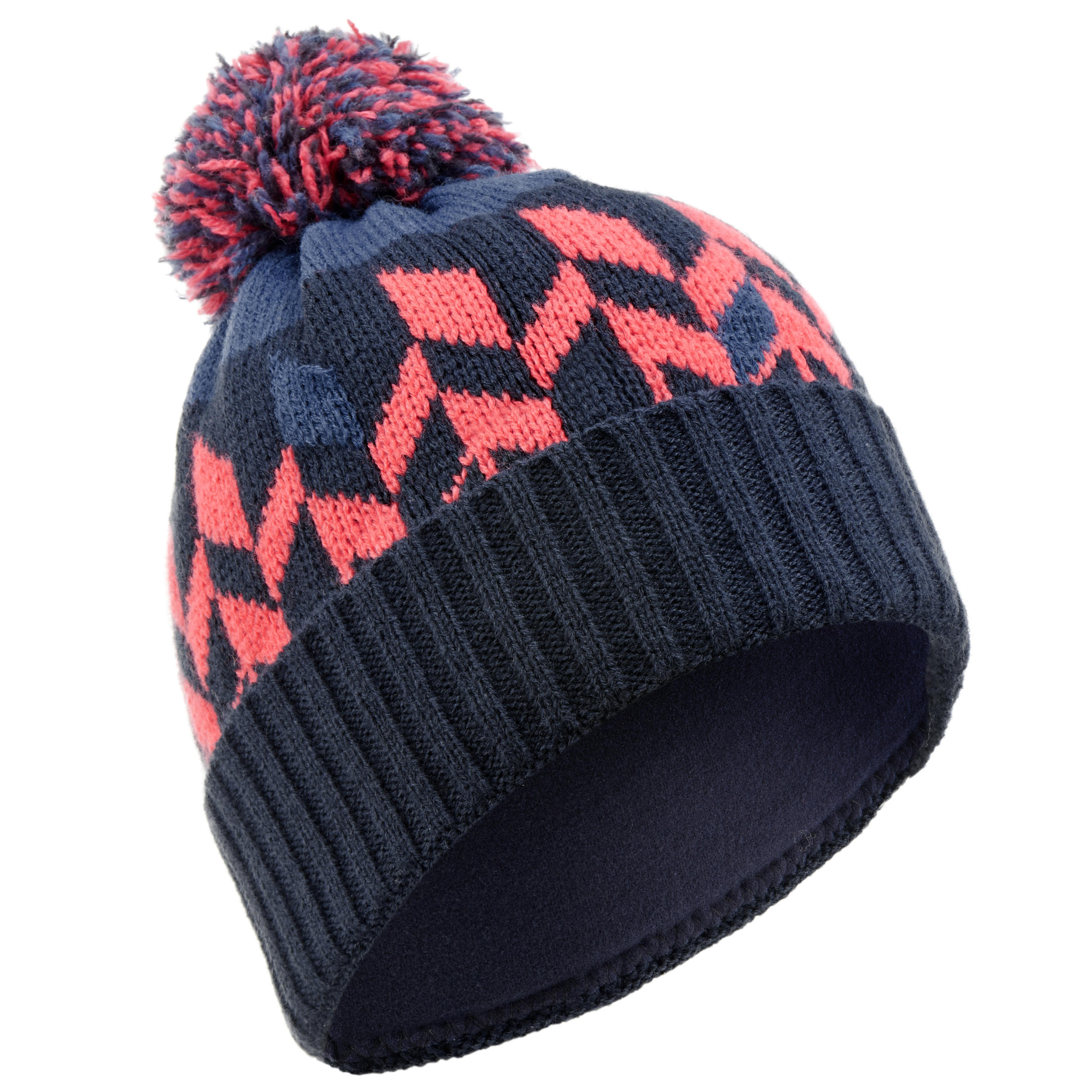 

Adult Ski Hat Far North - Navy Coral -  By WEDZE | Decathlon, Blue/coral