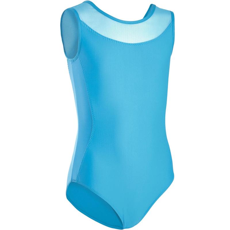 Dívčí baletní trikot ze dvou materiálů modrý