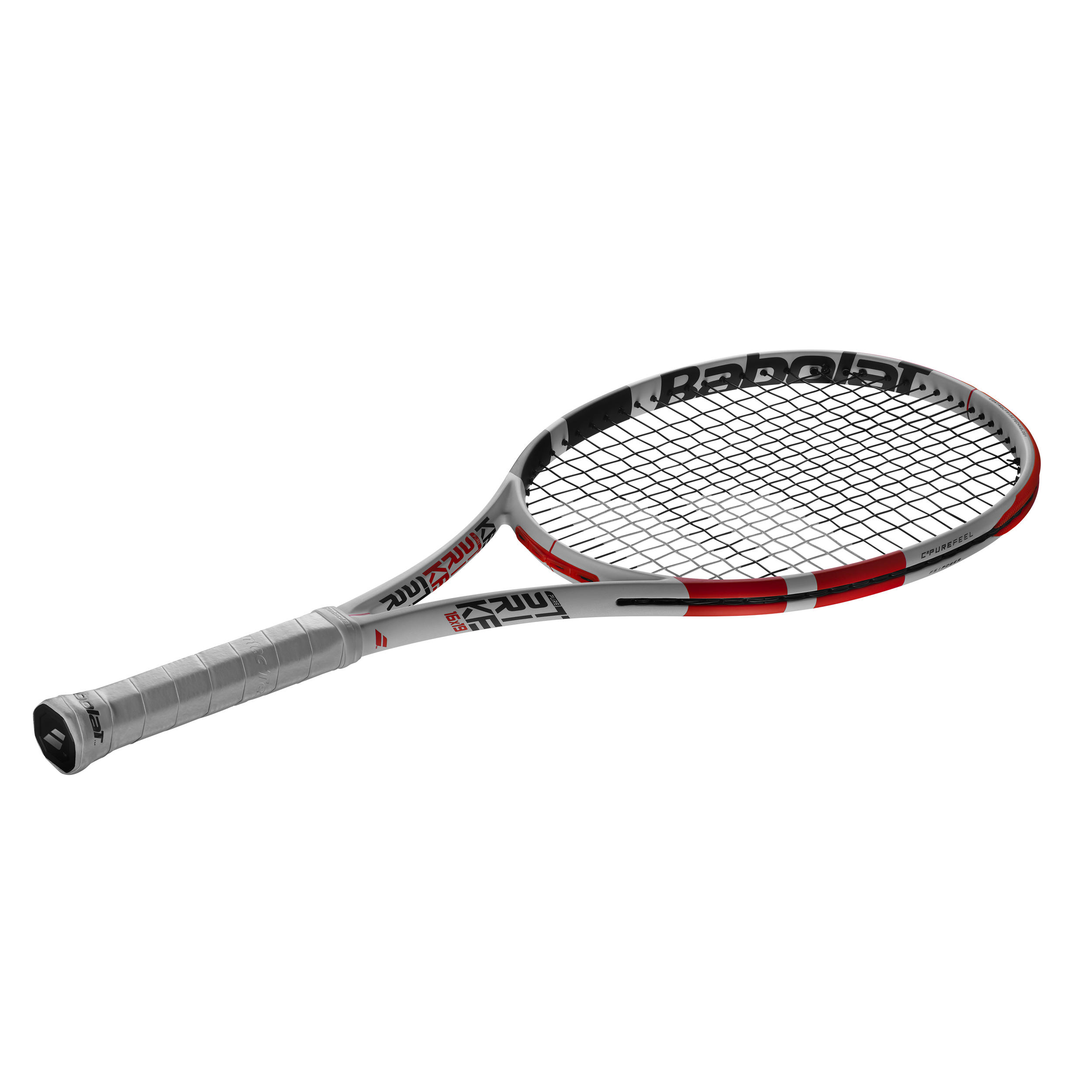 Adult Tennis Racket Pure Strike 100 White Red BABOLAT Decathlon