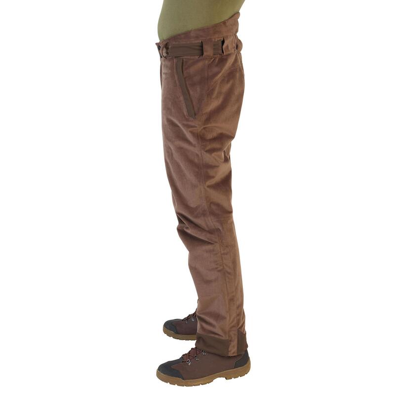 Pantalon Caza Solognac 900 Hombre Impermeable Calido Marron