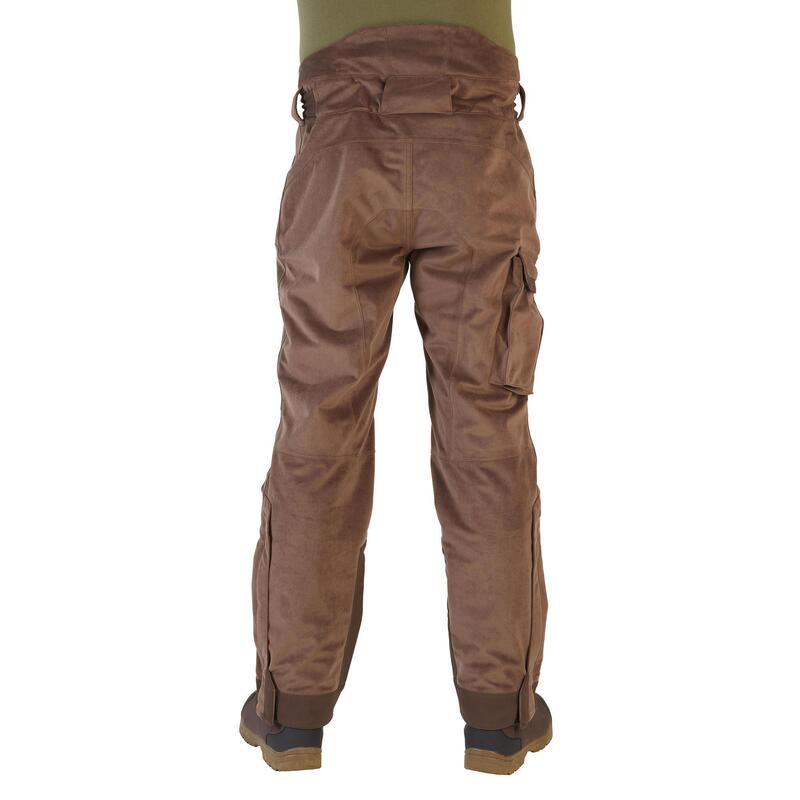 Pantalon Caza Solognac 900 Hombre Impermeable Calido Marron