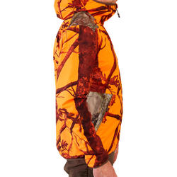 VESTE CHASSE IMPERMÉABLE SILENCIEUSE LIGHT CAMO FLUO 500