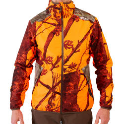 VESTE CHASSE IMPERMÉABLE SILENCIEUSE LIGHT CAMO FLUO 500