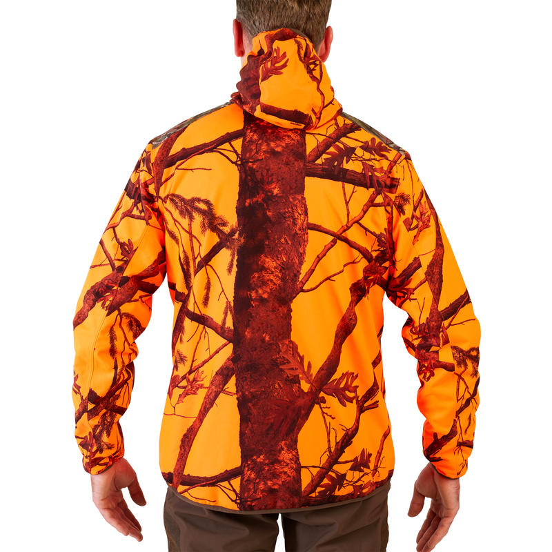 Light Silent Waterproof Hunting Jacket Orange Decathlon