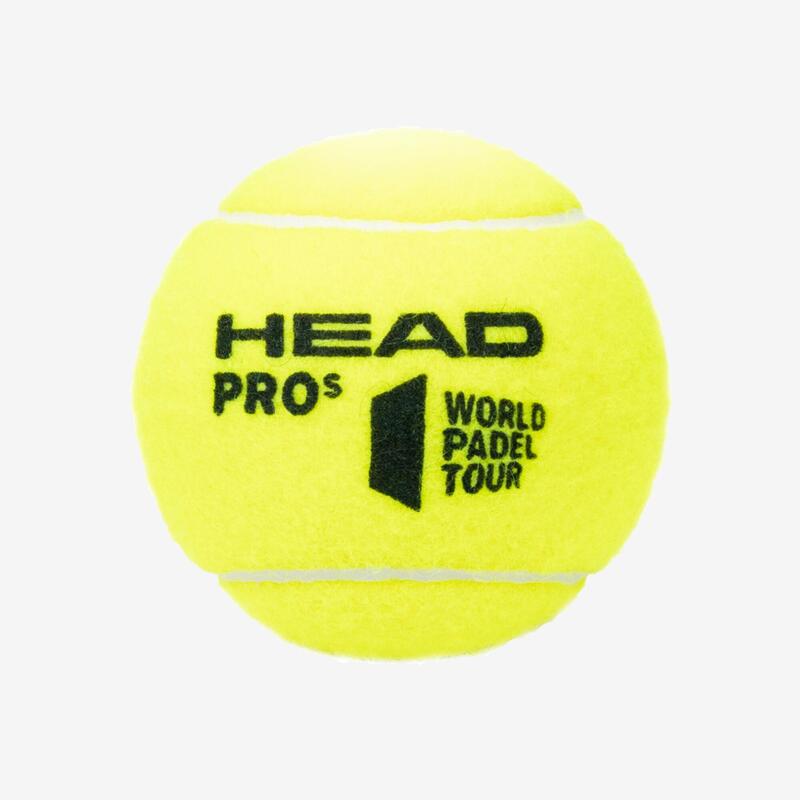 Tubo de 3 pelotas de pádel presurizadas - Head Padel Pro S