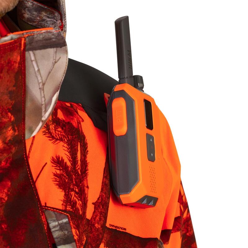 Kurtka myśliwska zimowa SOLOGNAC  3w1 wodoodporna 900 camo fluo