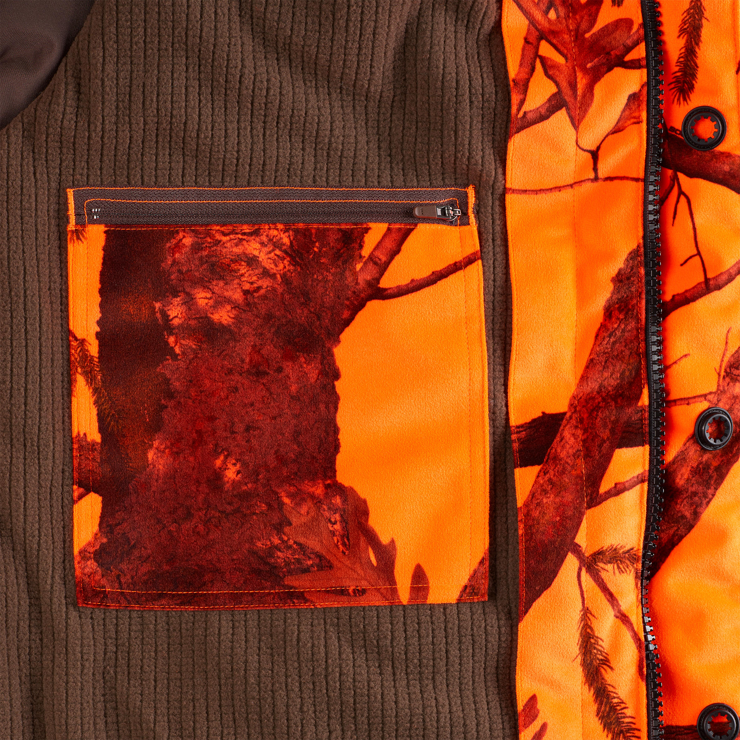 Kurtka myśliwska zimowa SOLOGNAC  3w1 wodoodporna 900 camo fluo 14/32