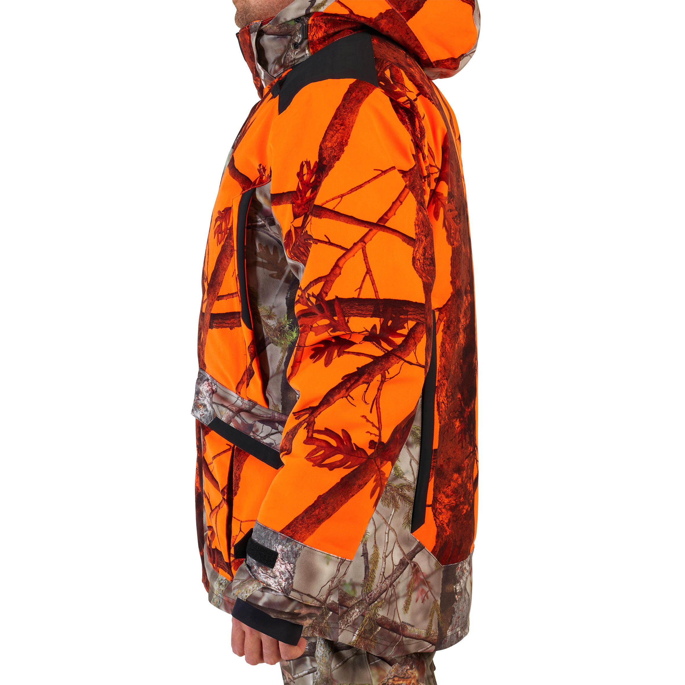 Kurtka myśliwska zimowa SOLOGNAC  3w1 wodoodporna 900 camo fluo 4/32