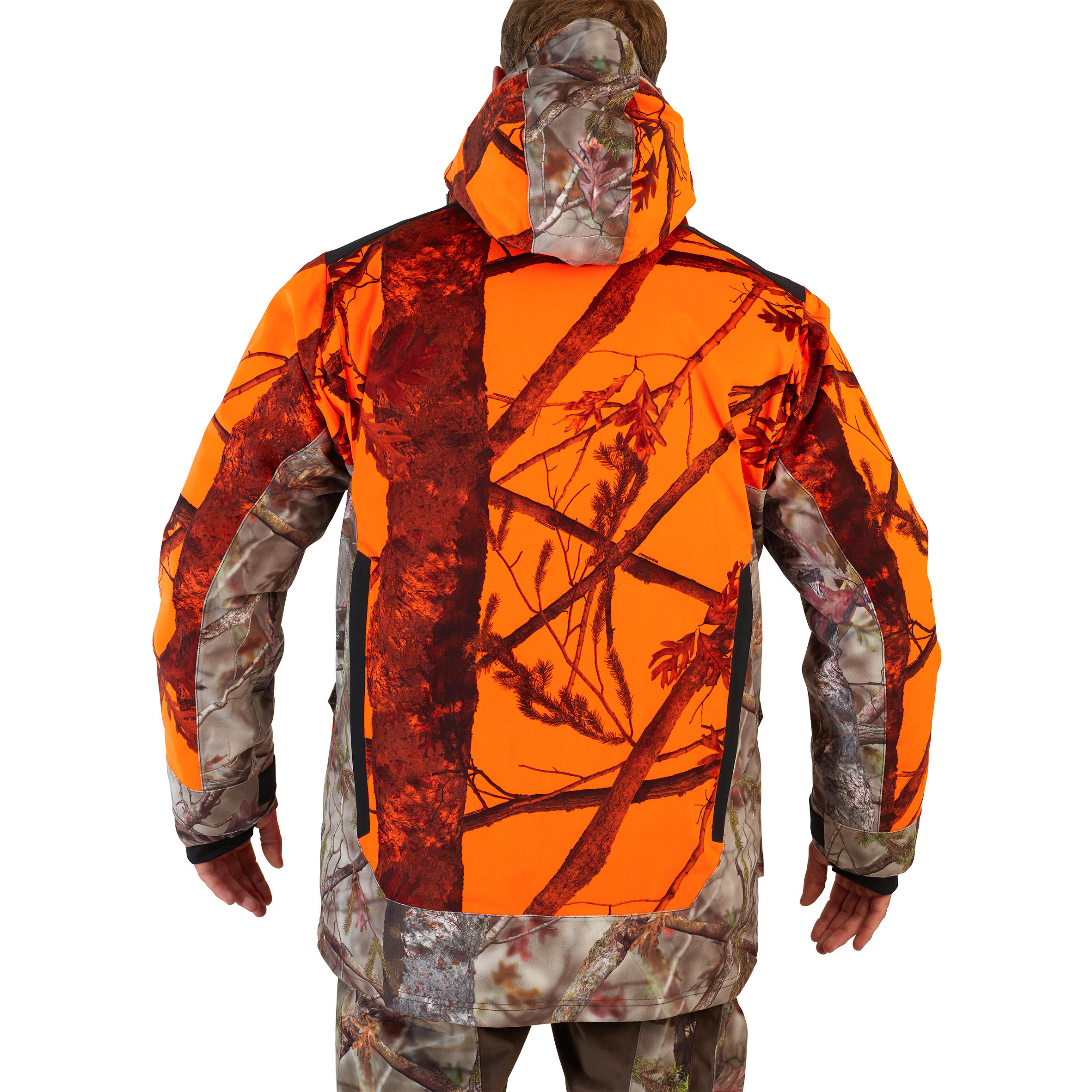 Kurtka myśliwska zimowa SOLOGNAC  3w1 wodoodporna 900 camo fluo 5/32