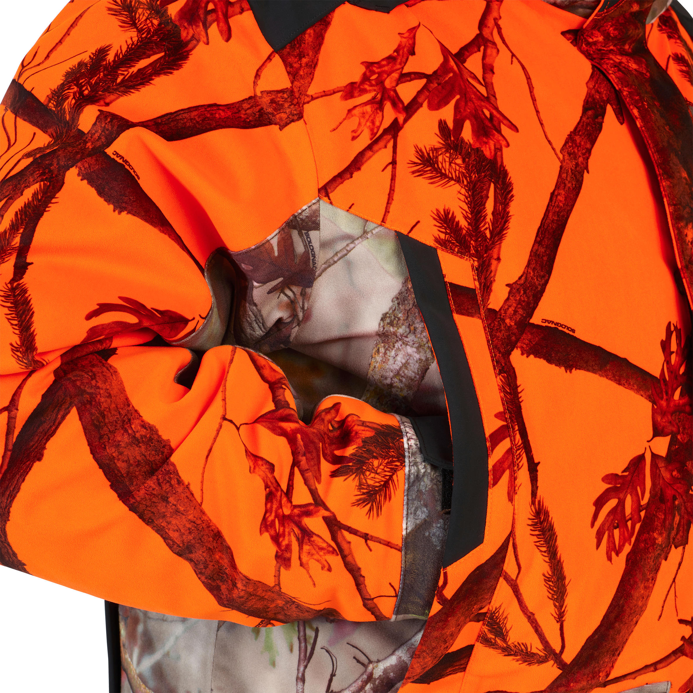 Kurtka myśliwska zimowa SOLOGNAC  3w1 wodoodporna 900 camo fluo 7/32