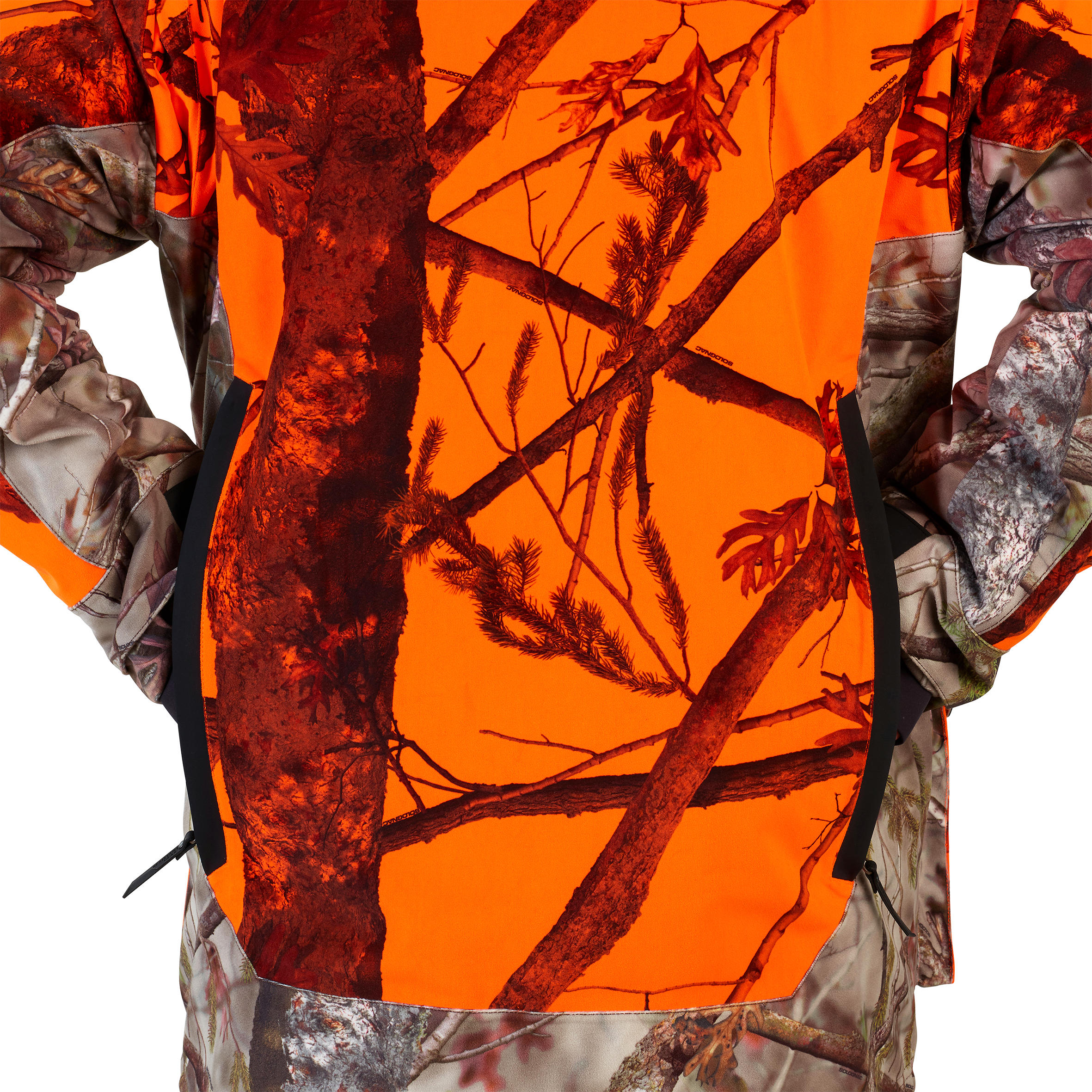 Kurtka myśliwska zimowa SOLOGNAC  3w1 wodoodporna 900 camo fluo 6/32