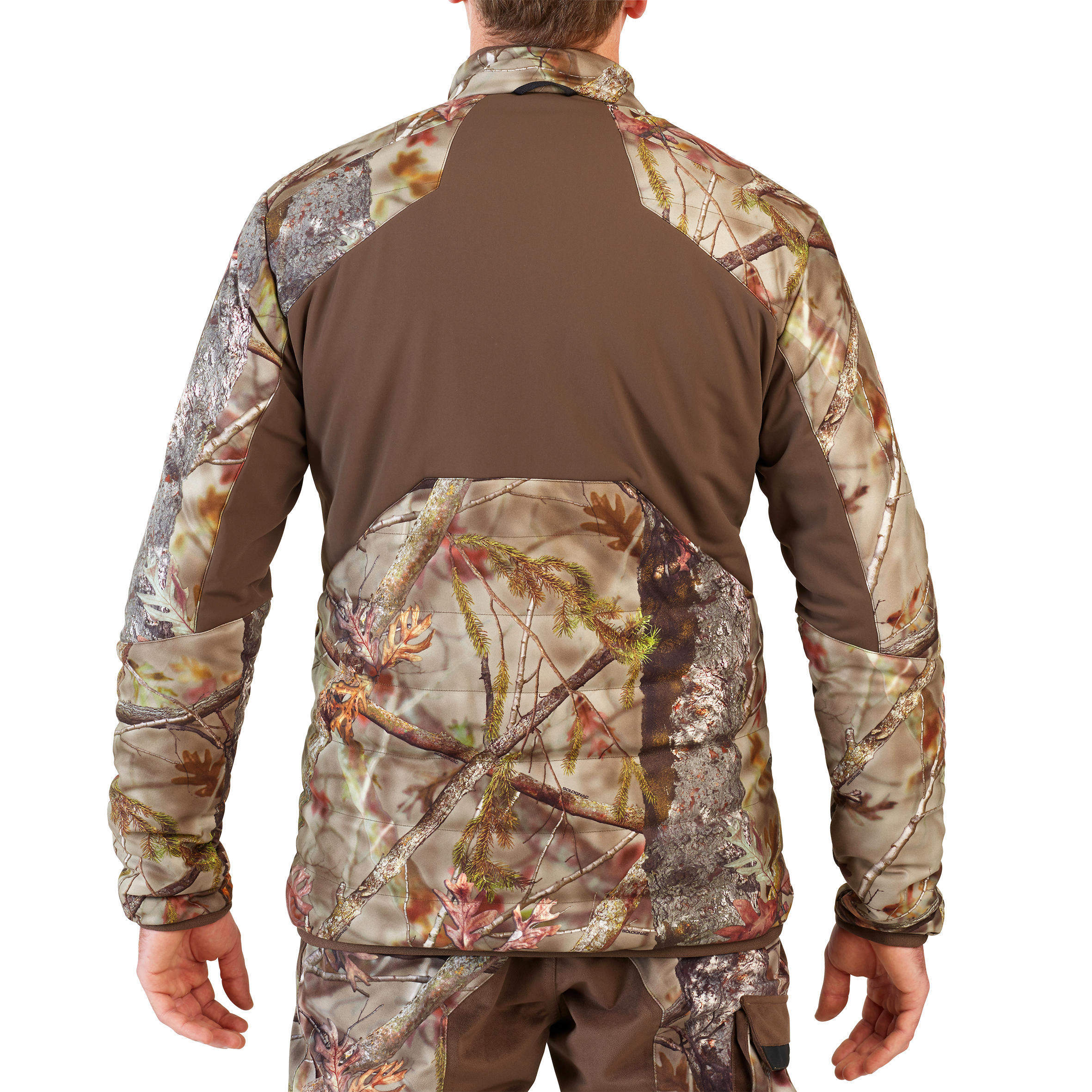 Kurtka myśliwska zimowa SOLOGNAC  3w1 wodoodporna 900 camo fluo 20/32