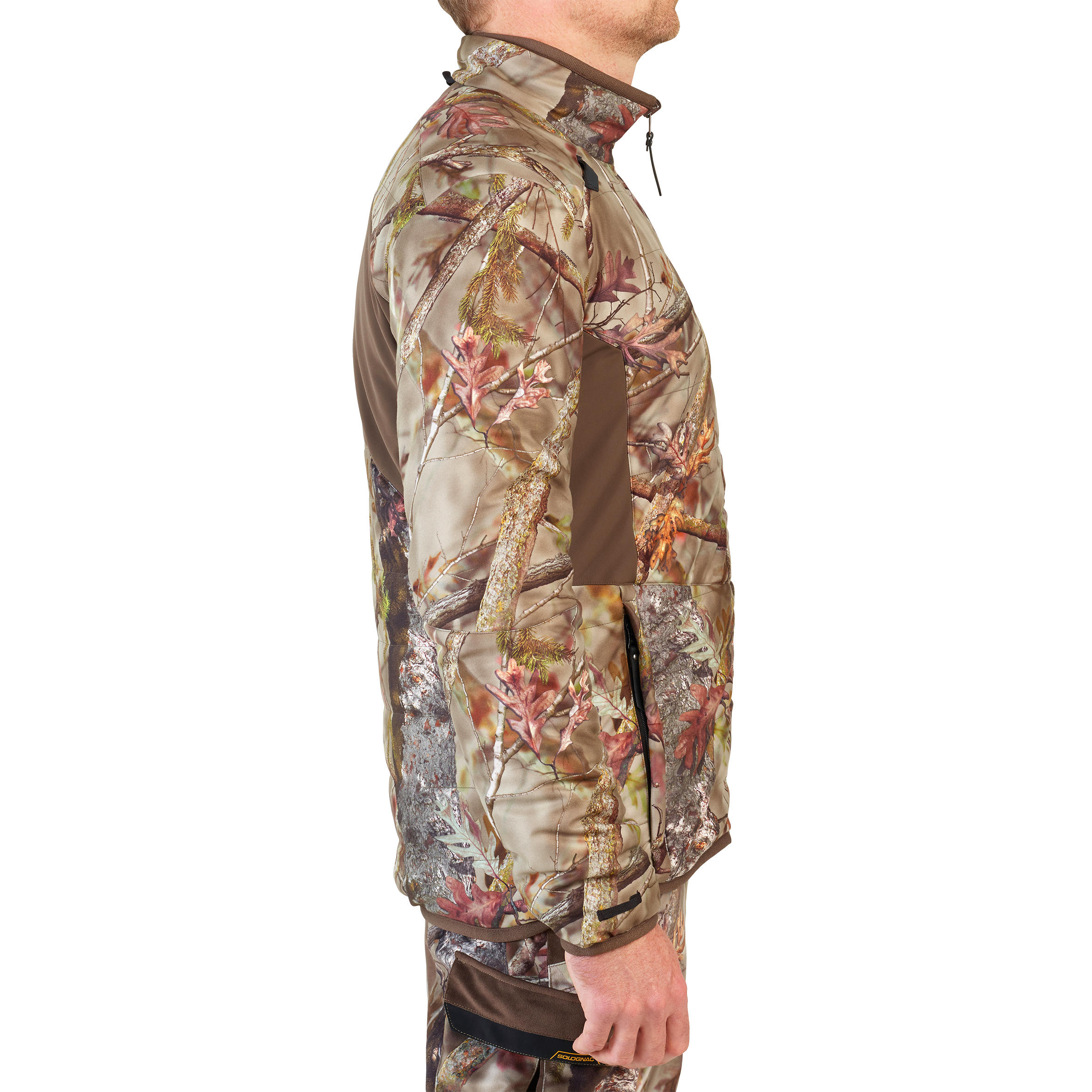 Kurtka myśliwska zimowa SOLOGNAC  3w1 wodoodporna 900 camo fluo 18/32