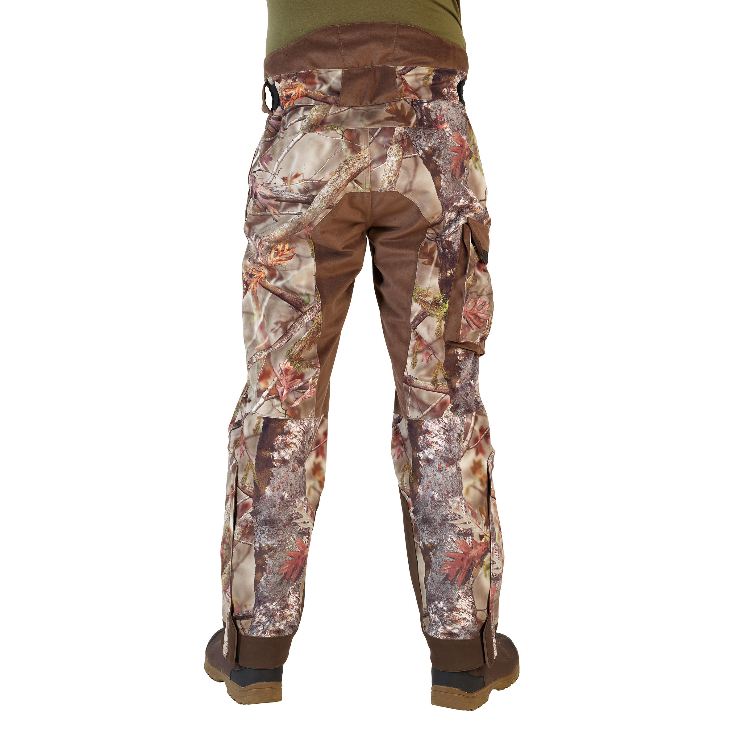 CALÇAS DE CAÇA IMPERMEÁVEIS QUENTES SILENCIOSAS CAMUFLADO CASTANHO 900 8/13