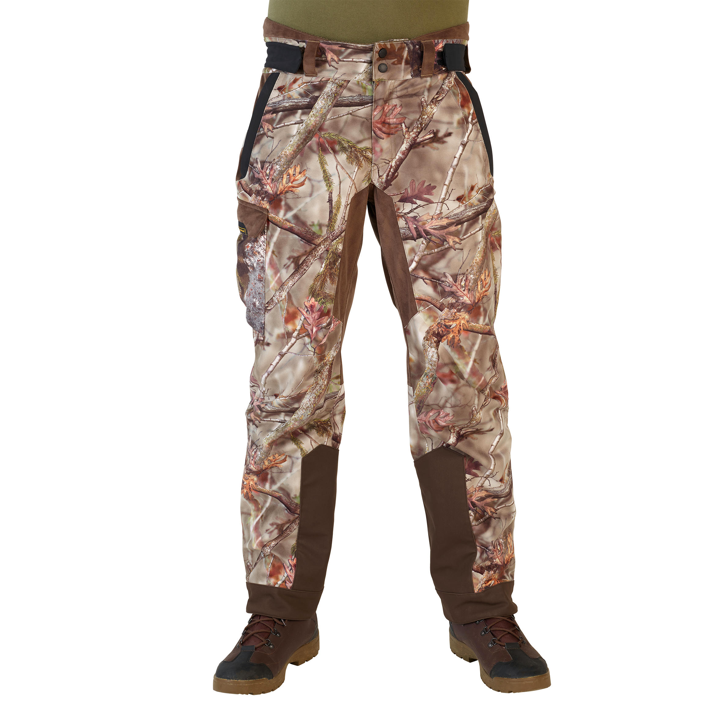 Pantalon Caza Hombre Solognac 900 Impermeable Calido Silencioso Camuflaje Marron