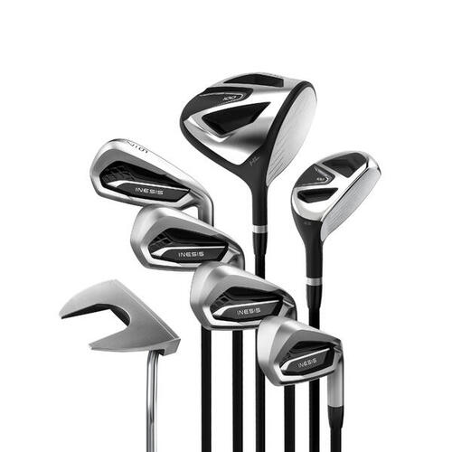 KIT GOLF 7 CLUBS DROITIER GRAPHITE TAILLE 2 ADULTE - INESIS 100