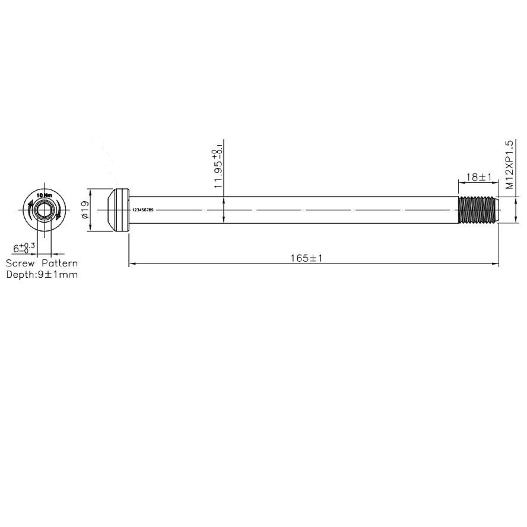 Rear Wheel Thru Axle - Boost Format 12x142 mm Aluminum
