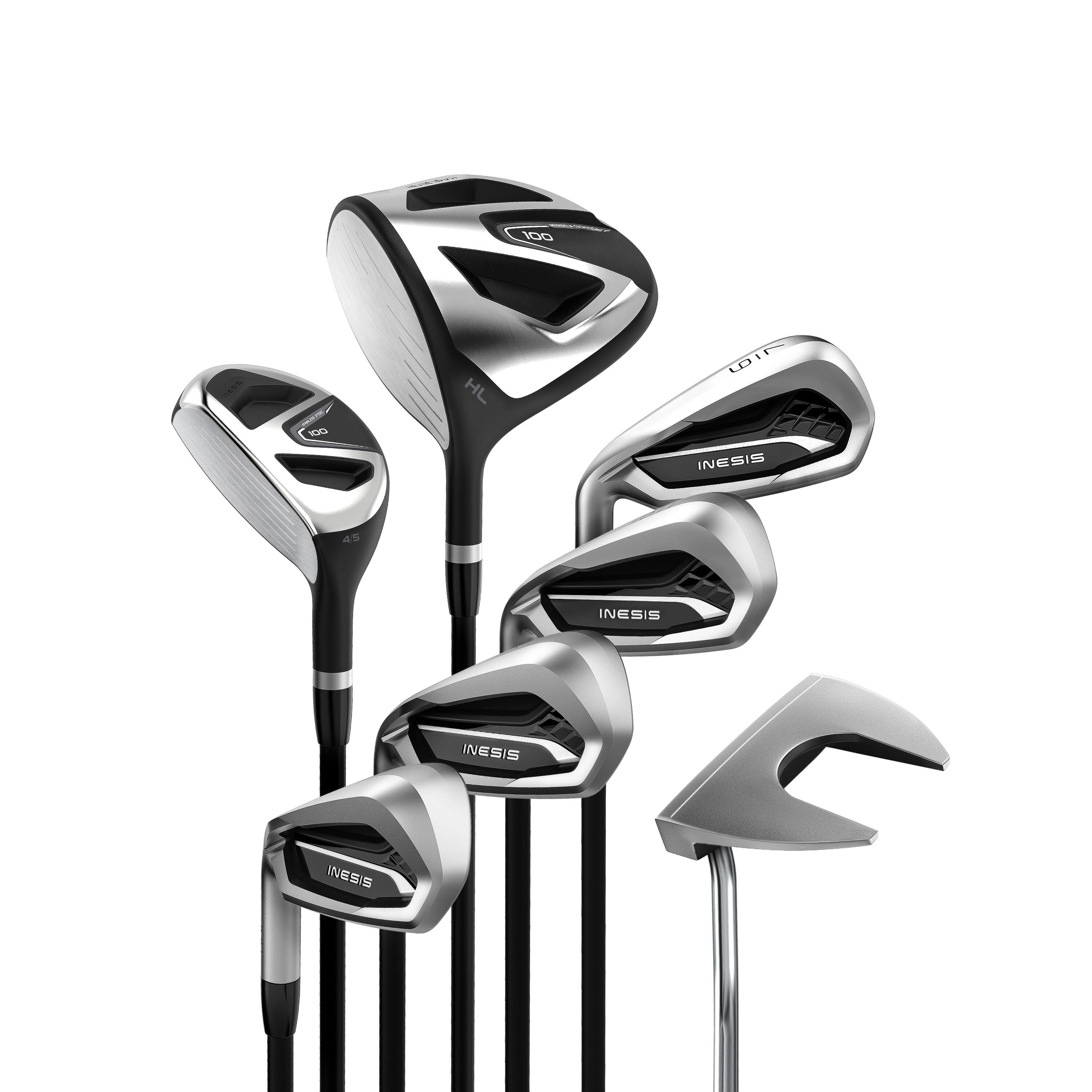 KIT DE GOLF 7 CLUBS ADULTE 100 GAUCHER TAILLE 1 GRAPHITE INESIS | Decathlon