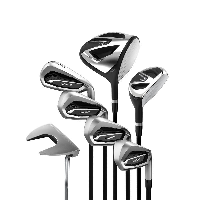 Golfset 100 van 7 clubs voor volwassenen rechtshandig maat 1 grafiet