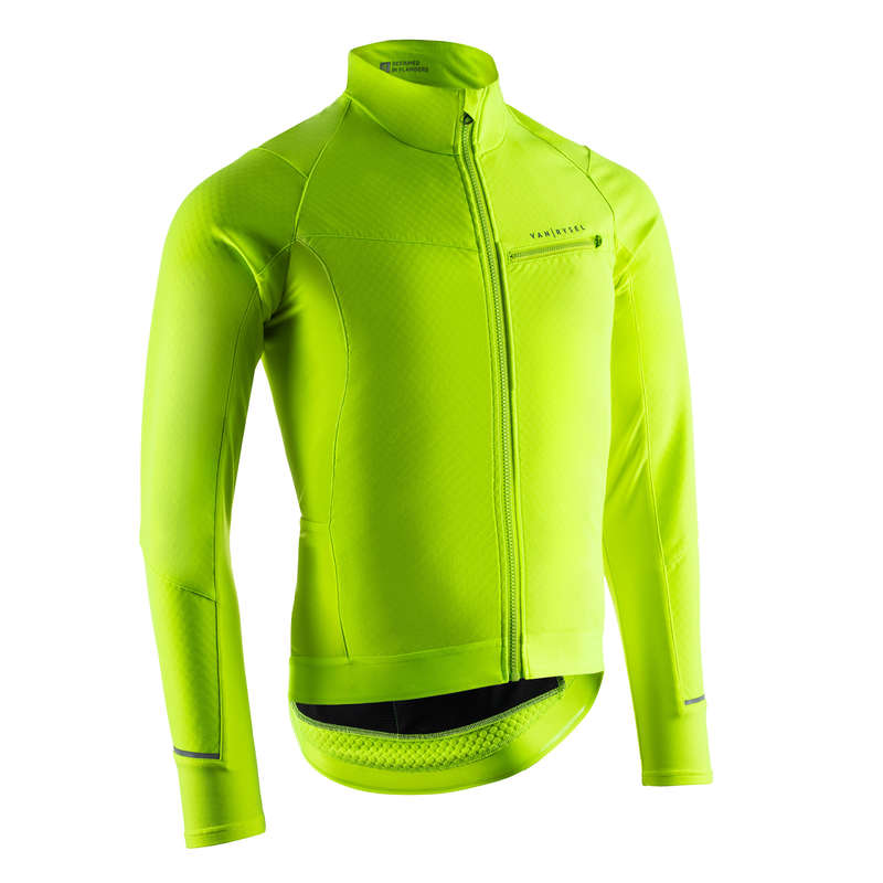 Fahrrad Winterjacke RR 500 für kalte Temperaturen gelb VAN