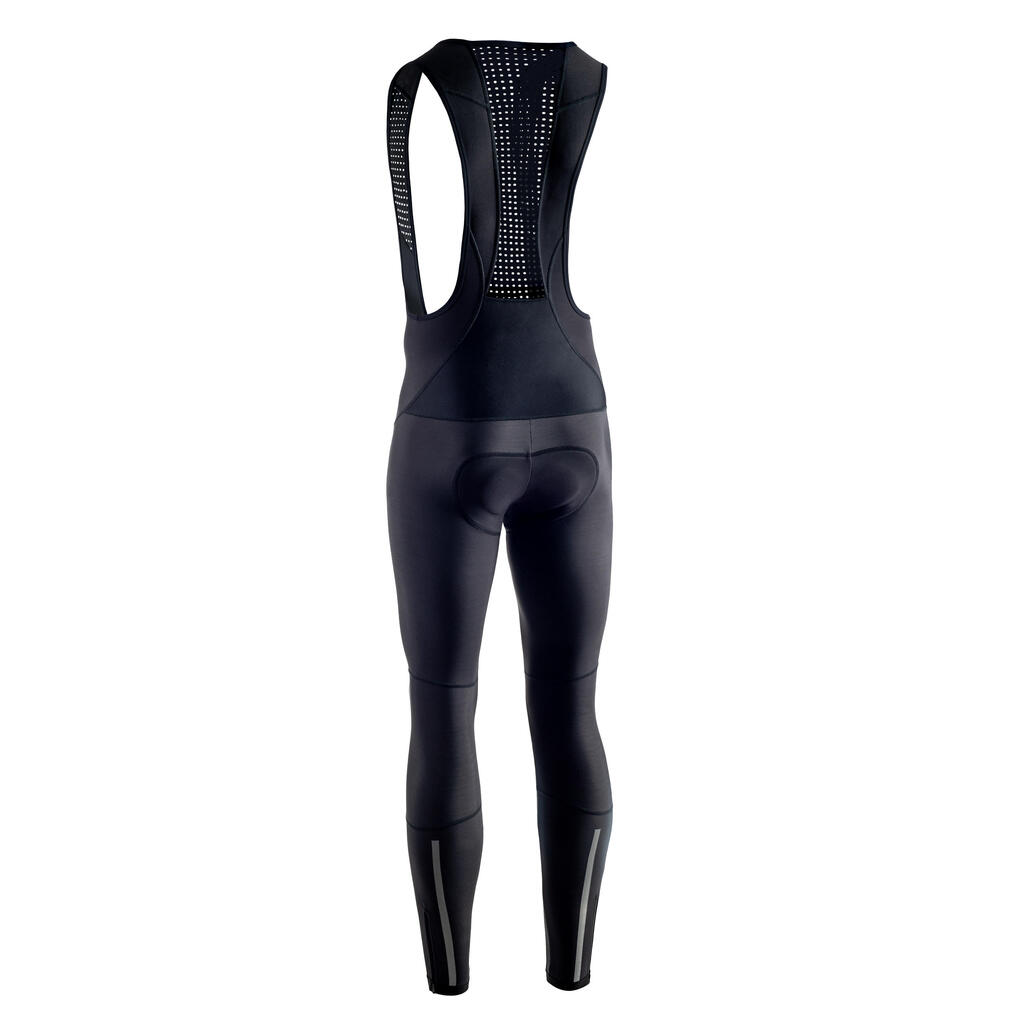 Lange Radhose mit Trägern Rennrad RR 900 Herren schwarz