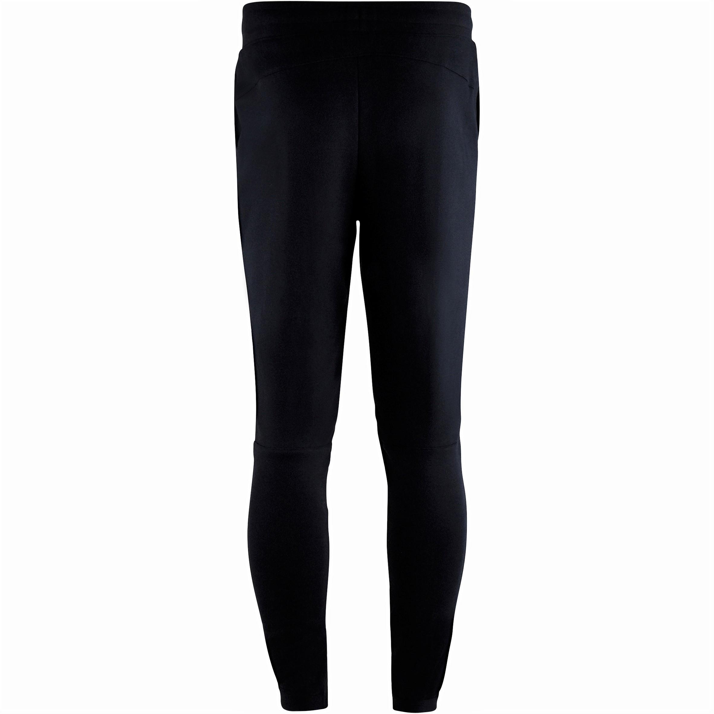 500 Boys' Gym Breathable Durable Warm Slim-Fit Cotton Bottoms - Black 5/7