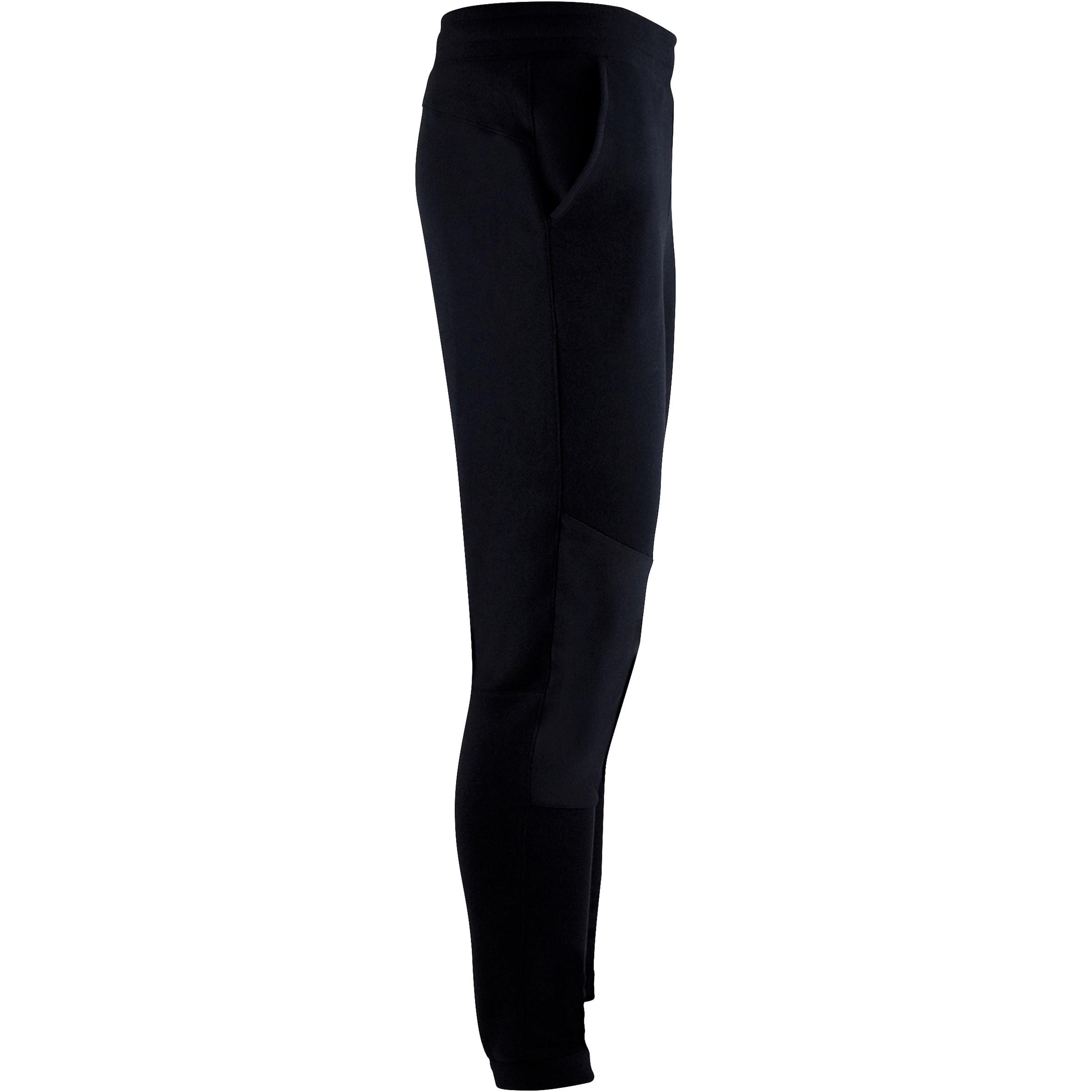 500 Boys' Gym Breathable Durable Warm Slim-Fit Cotton Bottoms - Black 2/7