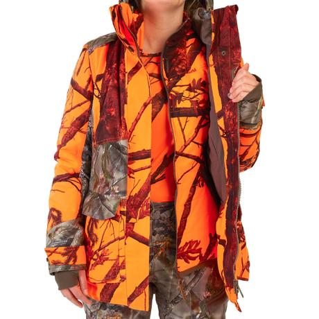 VESTE CHASSE FEMME 3 EN 1 500 CHAUDE IMPERMEABLE ...