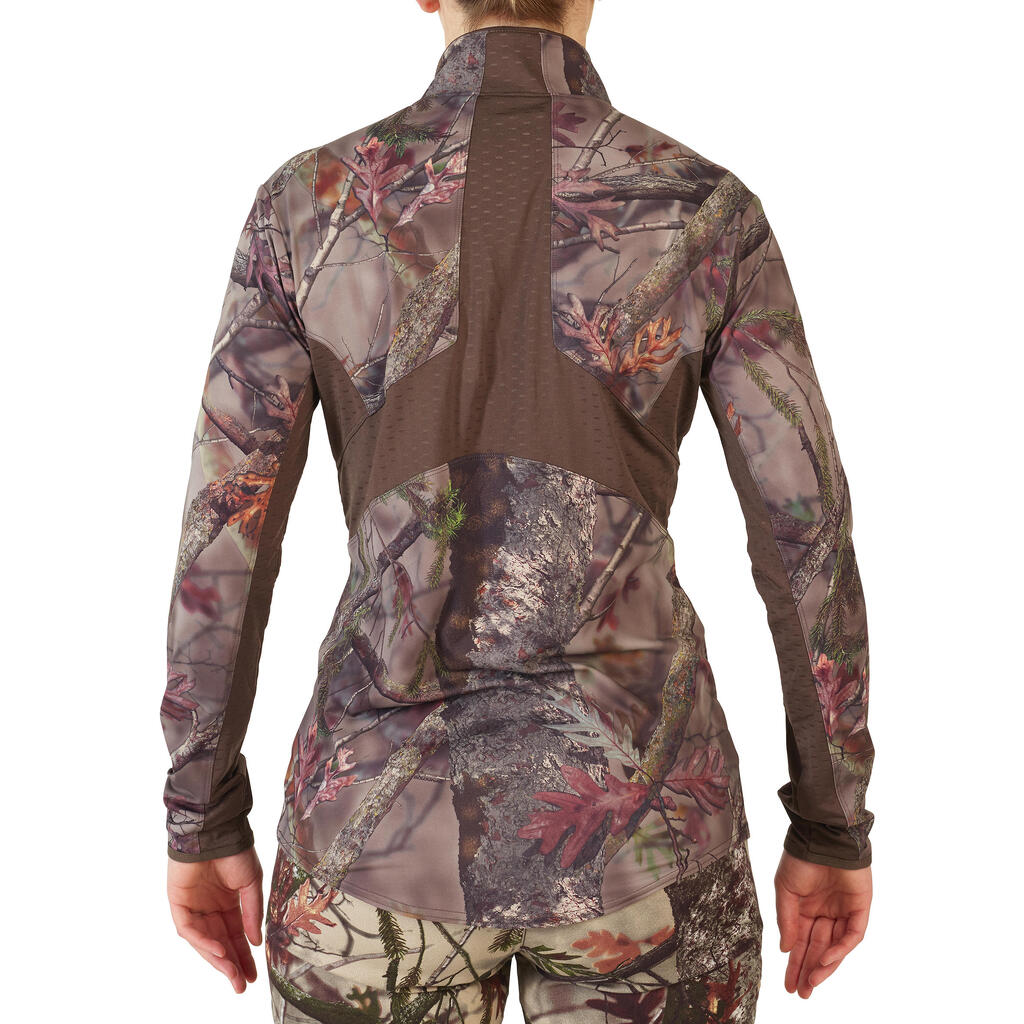 Jagd-Langarmshirt 500 TREEMETIC Damen geräuscharm atmungsaktiv