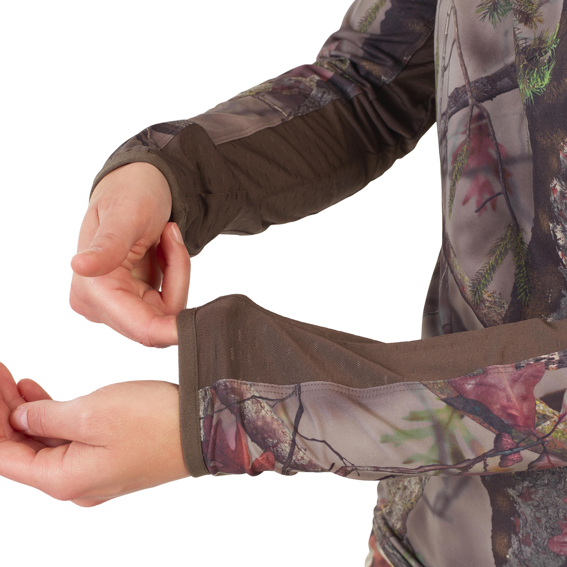 Camiseta Manga Larga Mujer Caza Solognac 500 Camuflaje Silenciosa Transpirable 6/6