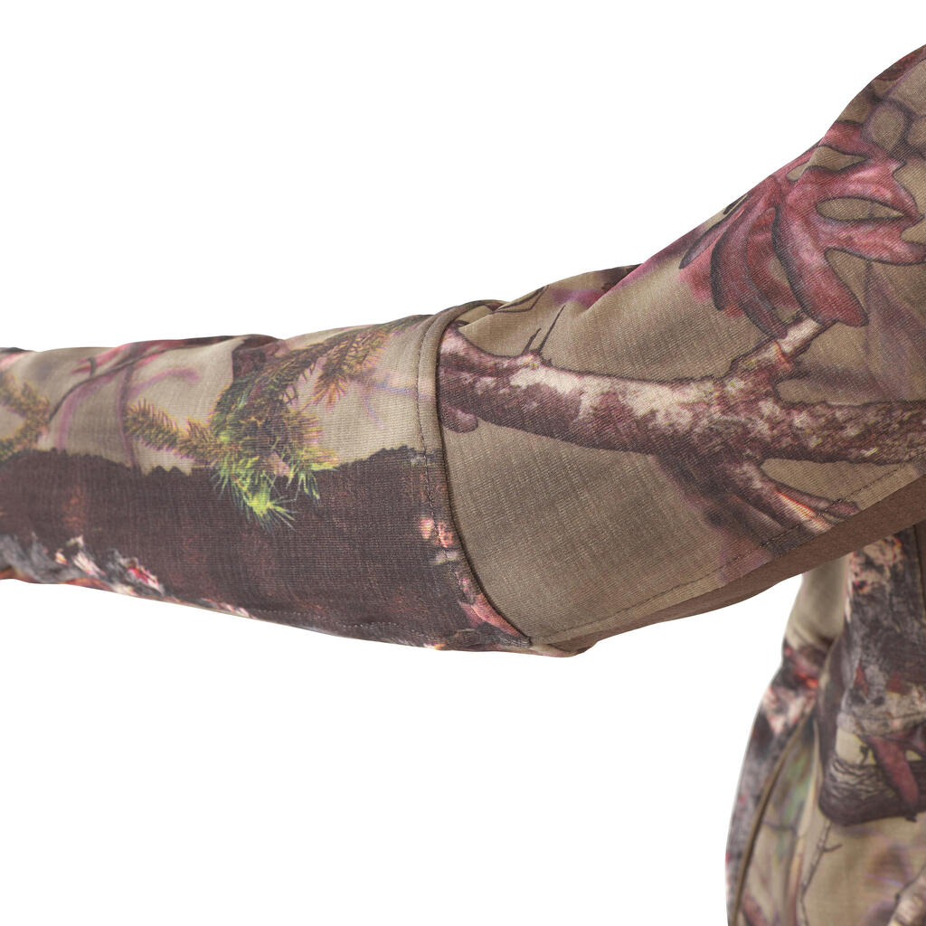 Dámska poľovnícka bunda 500 nehlučná hrejivá priedušná maskovacia