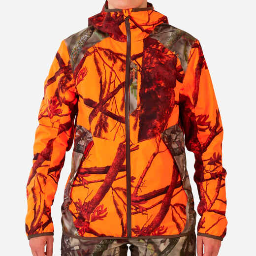 
      Jagdjacke Regenjacke 500 Damen geräuscharm camouflage/orange 
  