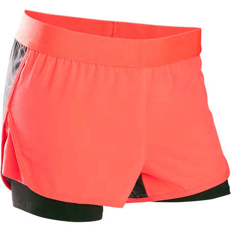 Kratke hlače za vježbanje W900 prozračne za djevojčice crvene