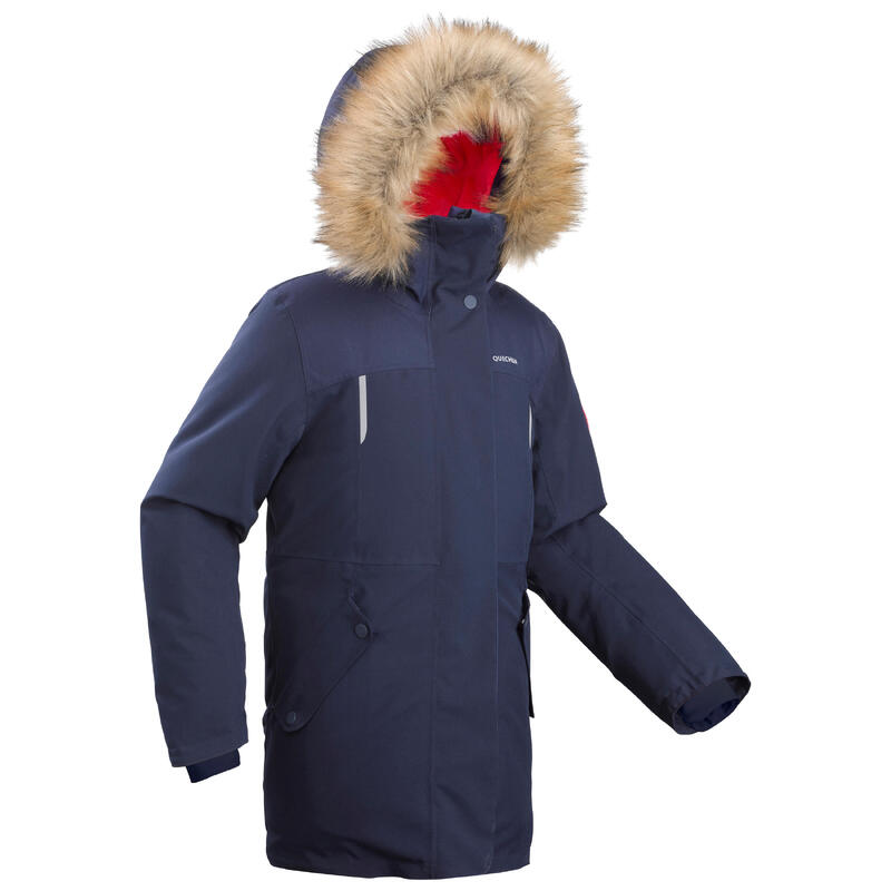 Gyerek kabát téli túrázáshoz SH500 Ultra-Warm, vízhatlan, 7-15 éveseknek, -17 °C-ig, tengerészkék 