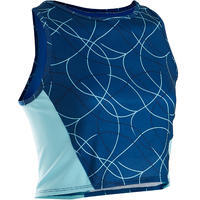 Débardeur court (crop top) respirant S900 fille GYM ENFANT bleu AOP