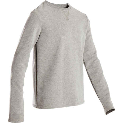 
      100 Boys' Gym Sweatshirt - Light Grey
  