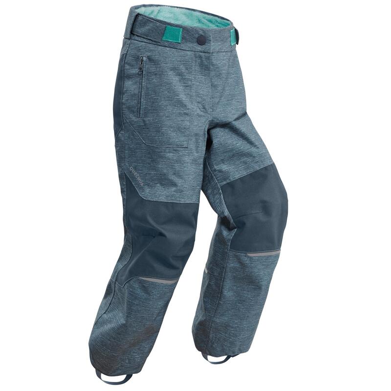 Warme waterdichte broek voor sneeuwwandelen kinderen SH500 U-Warm groen 2-6 jaar