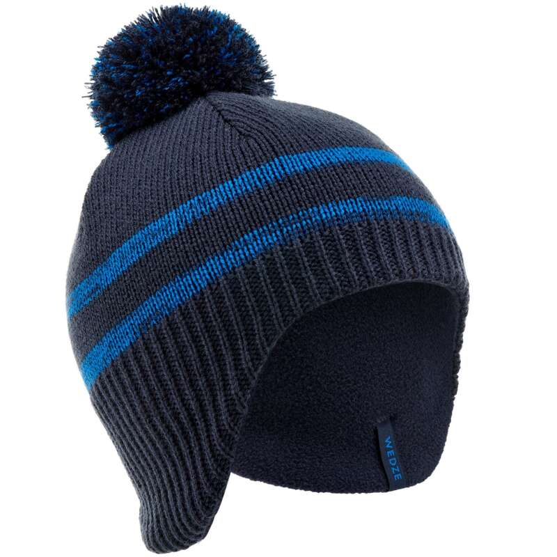 JUNIOR SKI AND SNOWBOARD HEADWEAR Ski Wear - KID FLAP HAT NAVY BLUE WEDZE - Ski Wear