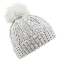 Cable-Knit Wool Fur Hat - Kids