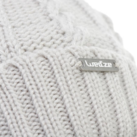 ШАПКА ЛЫЖНАЯ С КОСАМИ ДЕТСКАЯ СЕРАЯ FUR WOOL