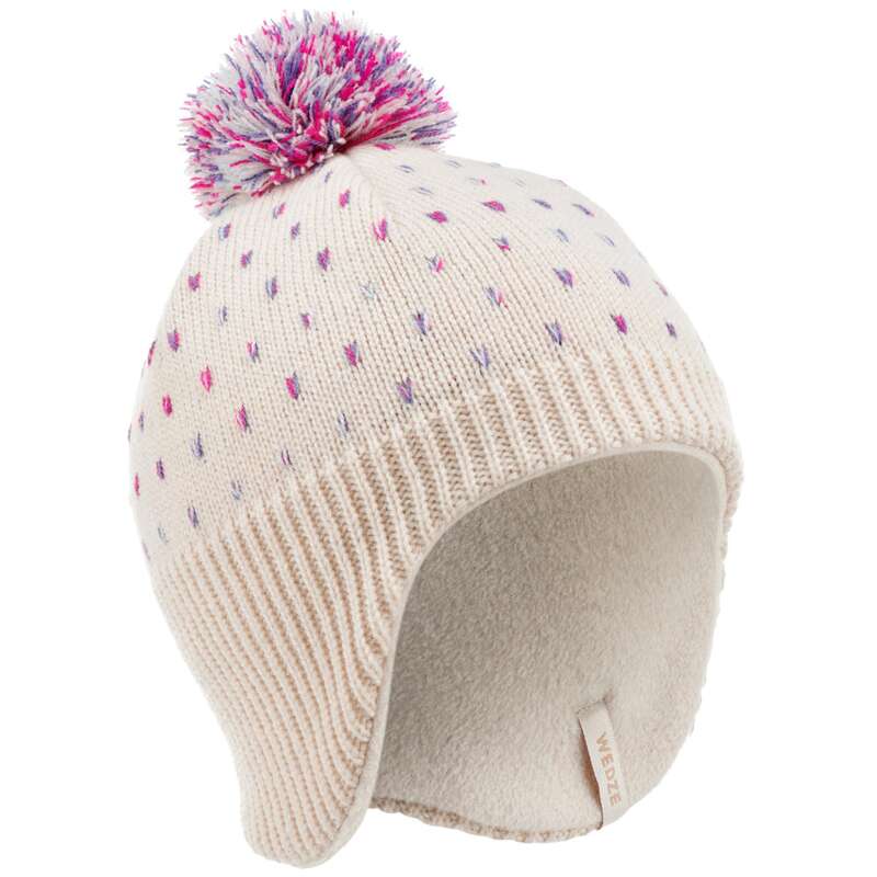 JUNIOR SKI AND SNOWBOARD HEADWEAR Ski Wear - Hat flap KID - beige WEDZE - Ski Wear