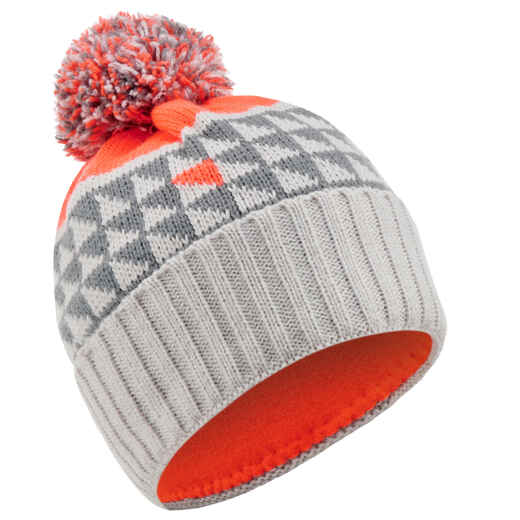 
      CHILDREN'S GRAND NORD SKIING HAT GREY ORANGE FLUORESCENT
  