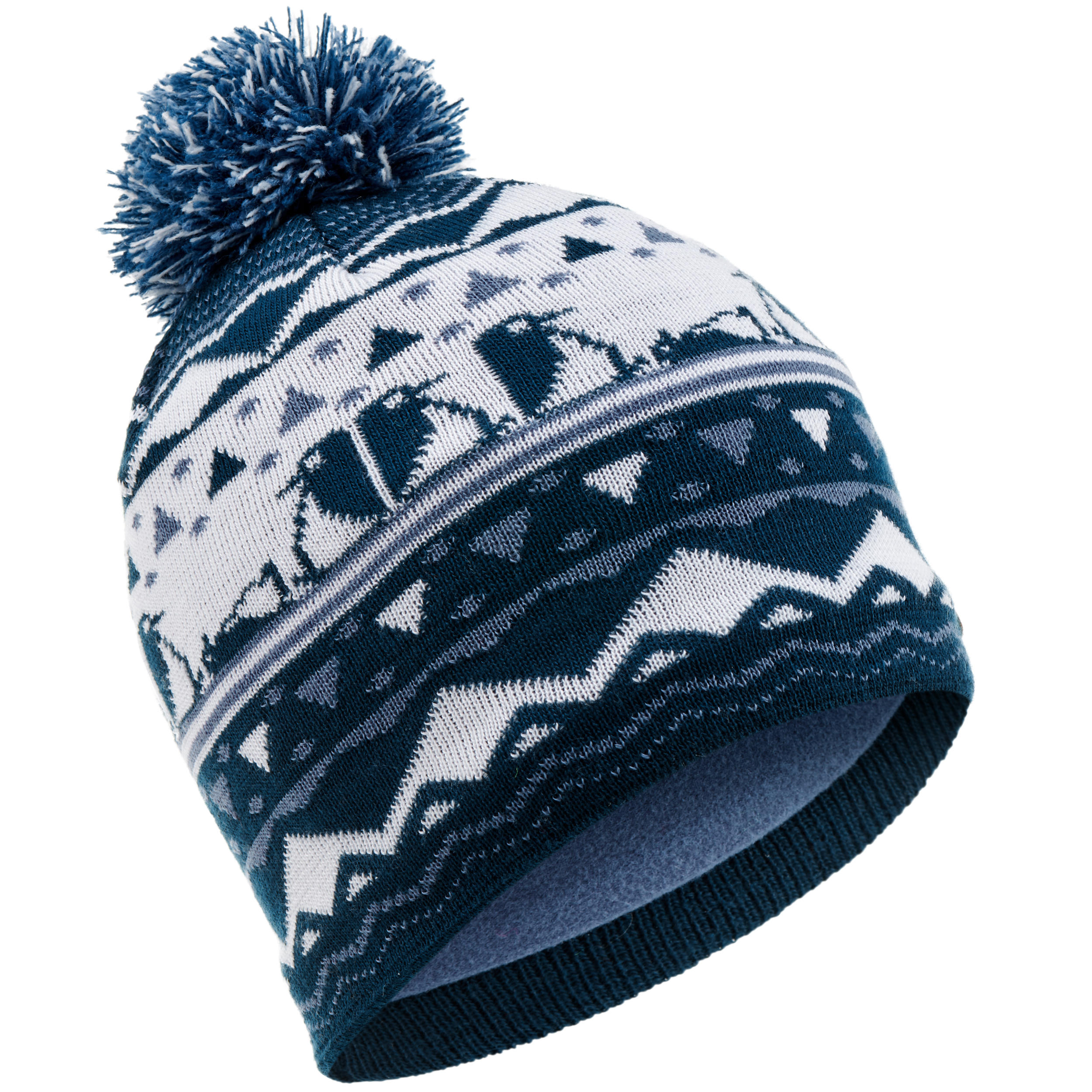 

Kid'S Jacquard Skiing Hat Navy -  By WEDZE | Decathlon, Blue