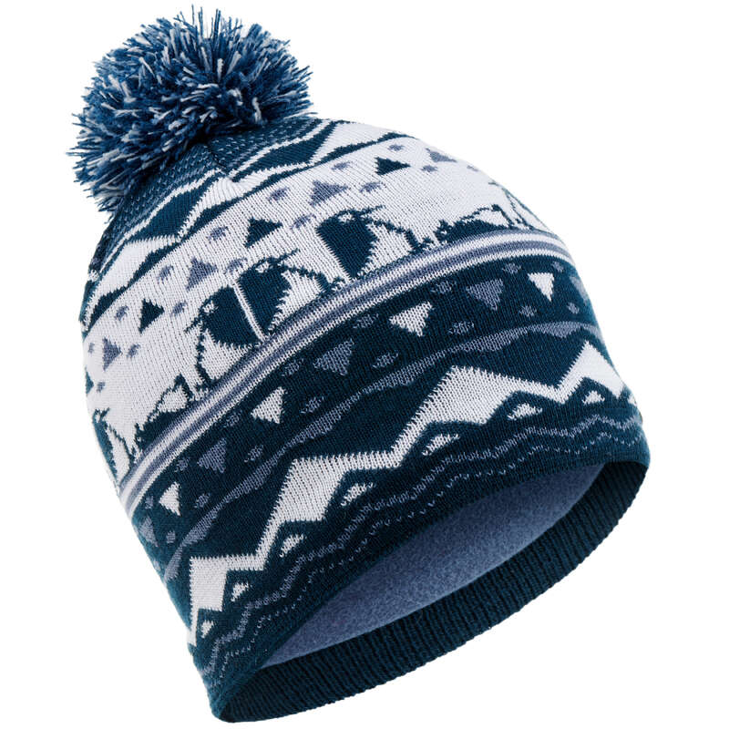 JUNIOR SKI AND SNOWBOARD HEADWEAR Ski Wear - KID'S JACQUARD HAT NAVY WEDZE - Ski Wear