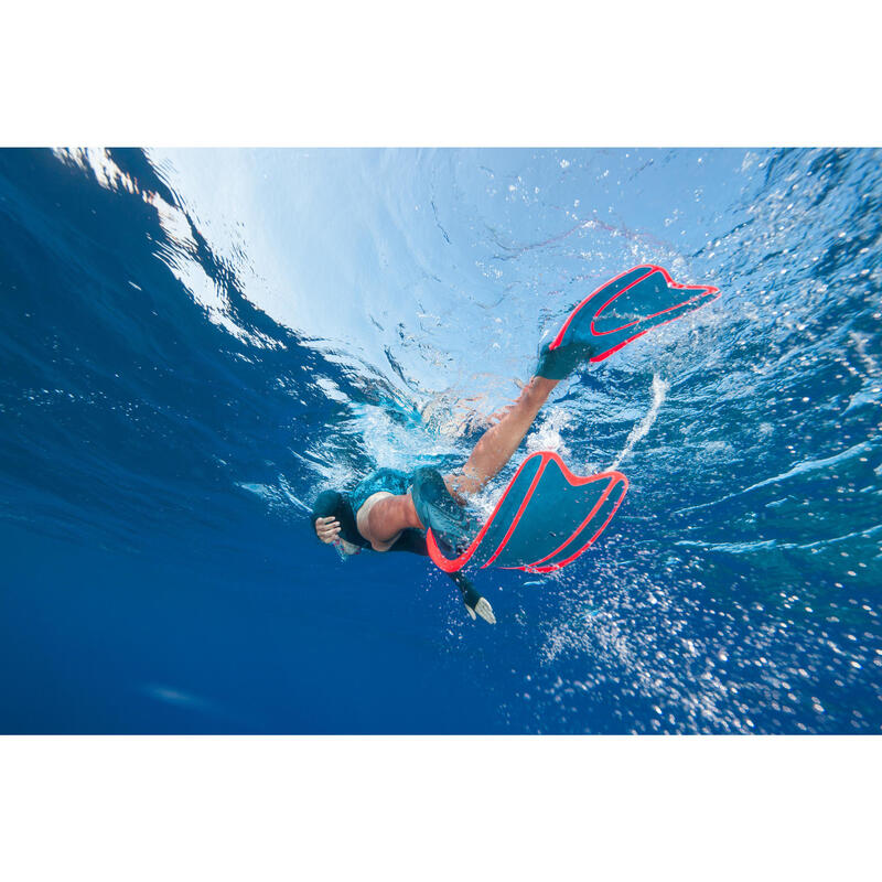 Snorkelvinnen voor volwassenen SUBEA SNK 900 grijs/fluo