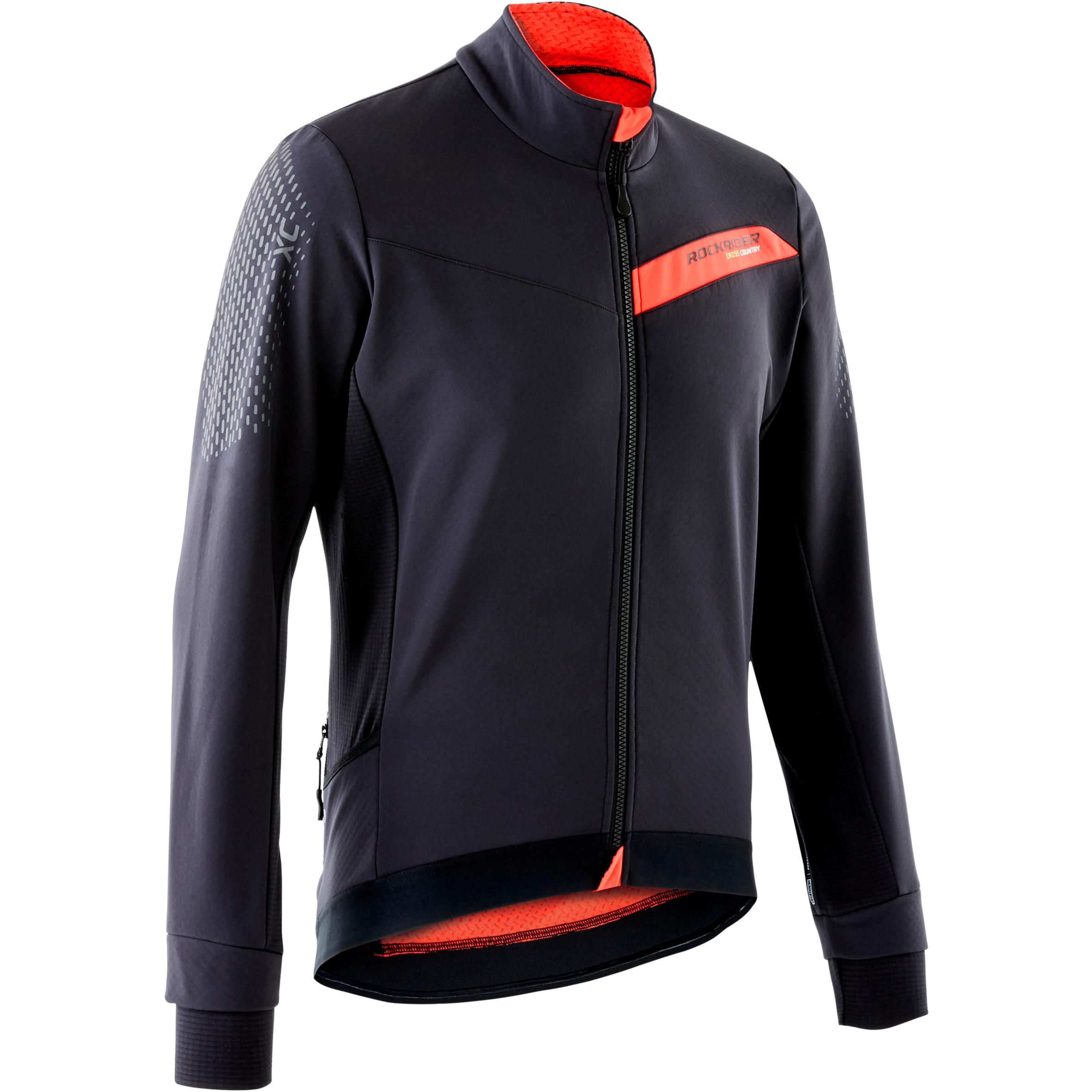 Slim Fit XC Mountain Bike Jacket Black Red Decathlon
